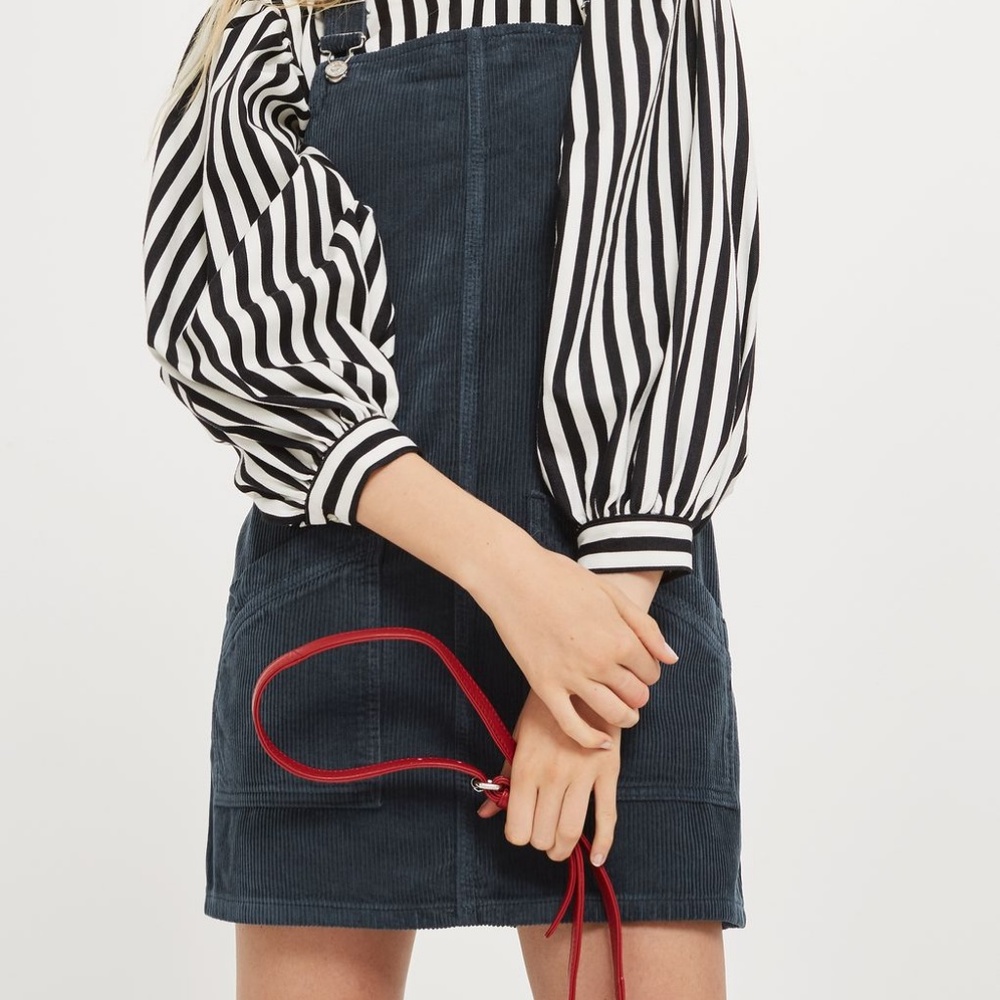 Topshop Teal Pinafore/Overall Dress
